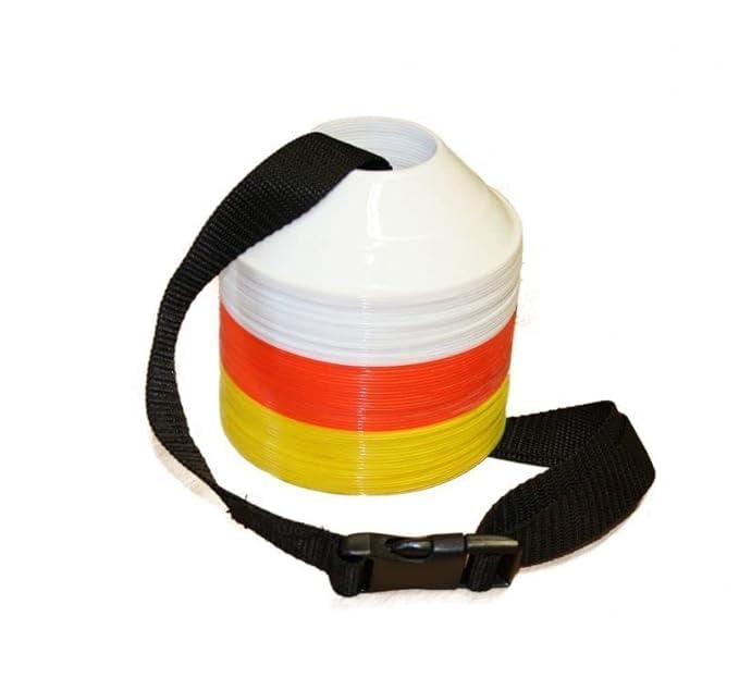 CRAZX Soccer Mini Disc Cones | Mini Durable disc Cones. Comes with Carry Strap | Marker Cones 6 INCH for Soccer Cricket Track and Field Sports,Elementary Marker Cones (30) - Image 1