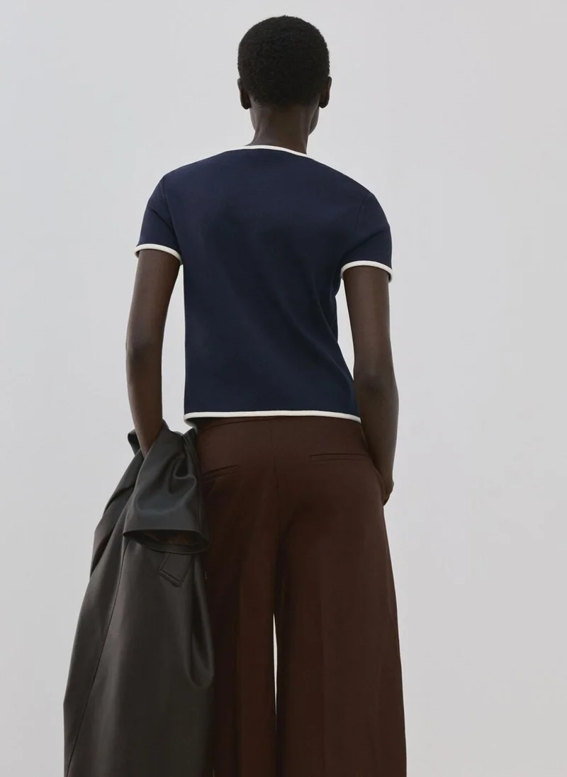 MANGO Buttoned cotton T-shirt