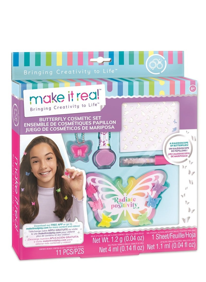 Make It Real Make It Real Butterfly Cosmetic Set 11pcs for Ages 8+  - Image 1