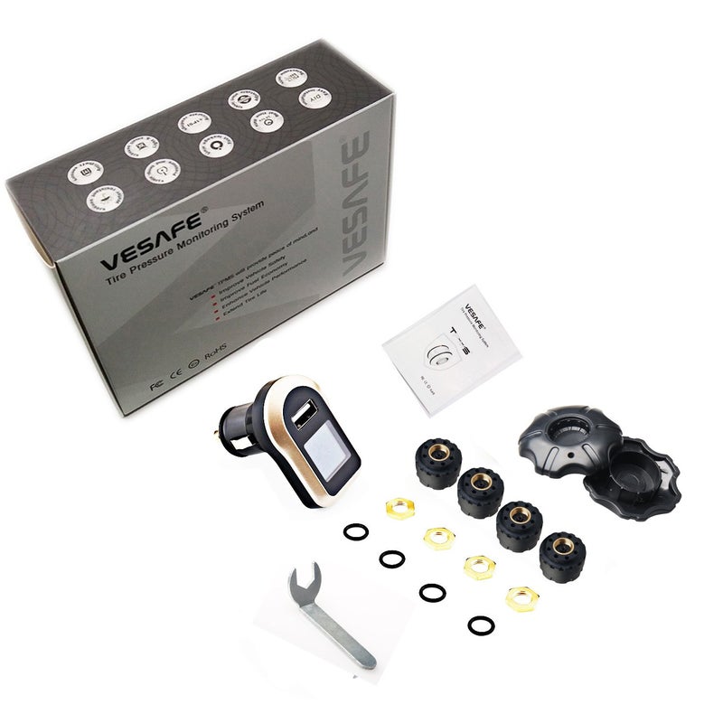 نظام مراقبة ضغط الإطارات اللاسلكي، TPMS عالمي مع شاشة LCD في الوقت الفعلي، 5 أوضاع إنذار، 4 حساسات متطورة مقاومة للماء، عمر بطارية سنتين، قابس ولاعة السجائر، 0-6 بار / 0-87 PSI - Image 4