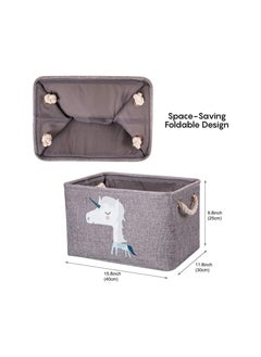 VIO Foldable Cloth Basket Organizer Soft Fabric Storage Bag for Baby Supplies Clothes Nappies Diapers Milk Wipes Creams Washable Canvas Storage Bin for Toys Books Rattles Blocks Assorted  - Image 3