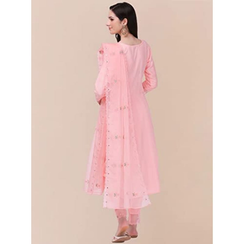 Trendmalls Women's Cotton Embroidery Salwar Suit Set Kurta Pant with Dupatta - Image 2