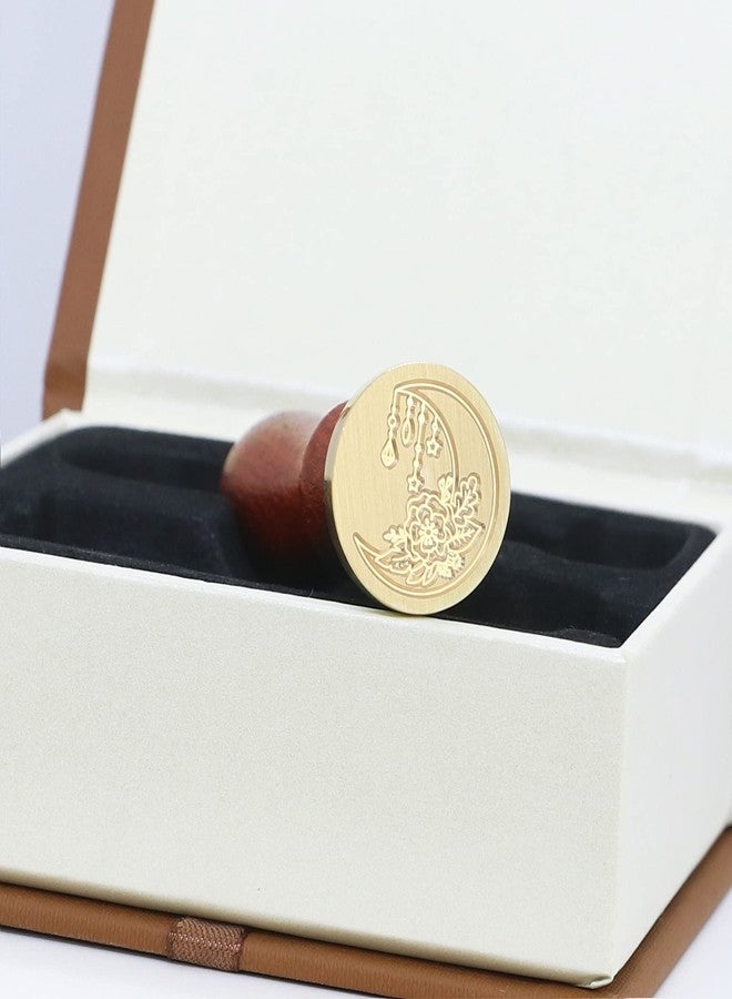 SWANGSA مجموعة طوابع ختم الشمع من سوانغسا، مجموعة طوابع ختم الشمع العتيقة المكونة من 6 قطع + مجموعة طوابع ختم بمقبض خشبي واحد (مجموعة القمر) - Image 5