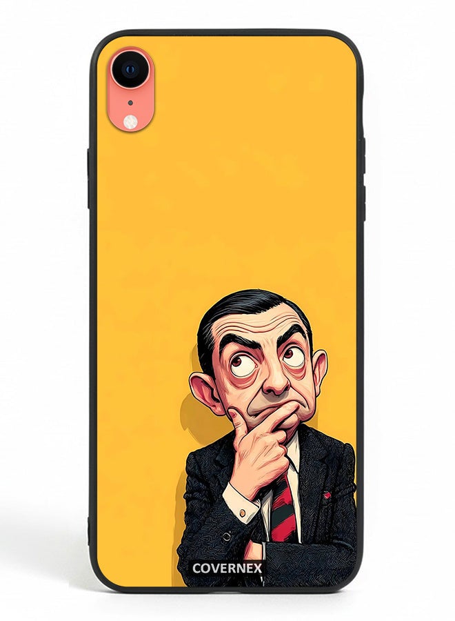 Covernex Apple iPhone XR Protective Case Cover Printed Featuring Mr Bean Thinking Pose Classic Comedy - Image 2