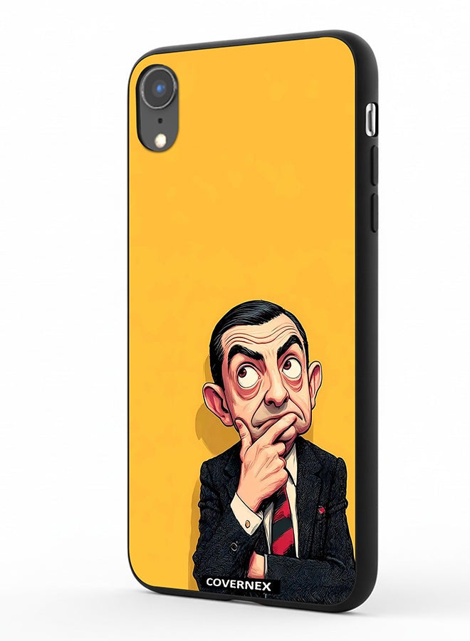 Covernex Apple iPhone XR Protective Case Cover Printed Featuring Mr Bean Thinking Pose Classic Comedy - Image 1
