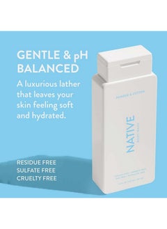 native Native Body Wash for Men & Women, Seasonal | Sulfate Free, Paraben Free, Dye Free, with Naturally Derived Clean Ingredients Leaving Skin Soft and Hydrating, Powder & Cotton 18 oz - 2 Pk  - Image 2