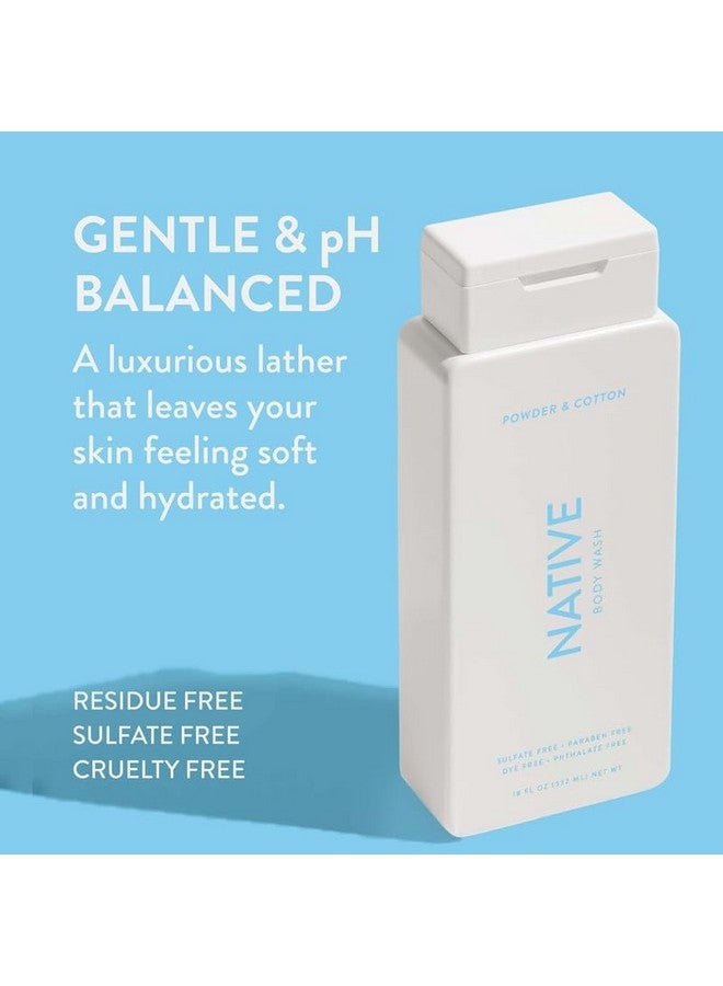 Native Body Wash for Men & Women, Seasonal | Sulfate Free, Paraben Free, Dye Free, with Naturally Derived Clean Ingredients Leaving Skin Soft and Hydrating, Powder & Cotton 18 oz - 2 Pk - Image 2