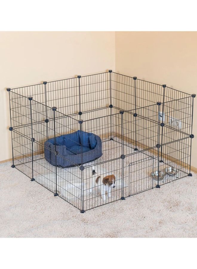 105*70*105cm Pet Playpen Small Animals Cage DIY Wire Portable Yard Fence with Door for Indoor/Outdoor Use Puppies Kitties Bunny Turtle - Image 1