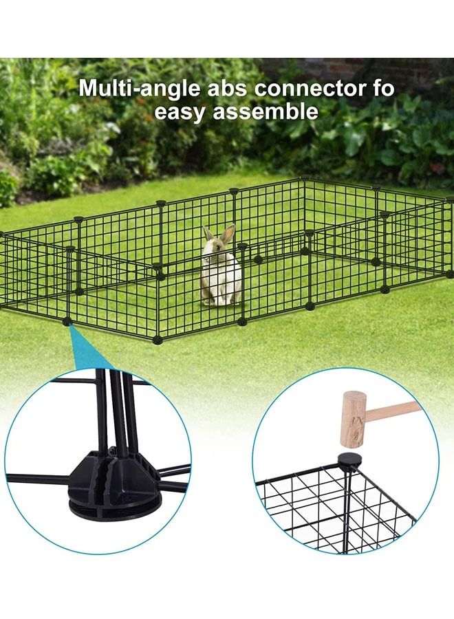 105*70*105cm Pet Playpen Small Animals Cage DIY Wire Portable Yard Fence with Door for Indoor/Outdoor Use Puppies Kitties Bunny Turtle - Image 4