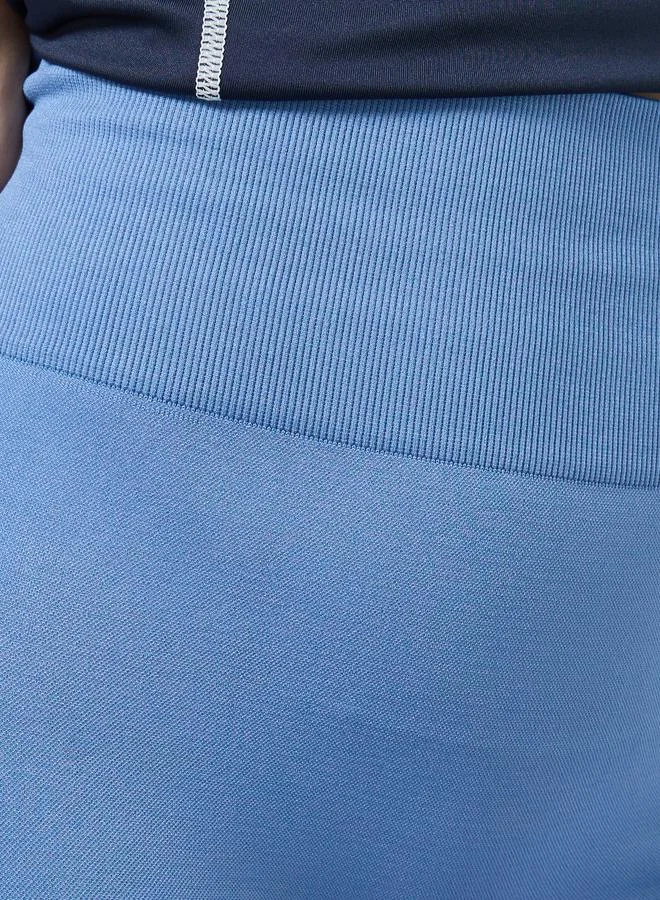 Styli Active Blue Blue Back Scrunch Contour Effect Leggings for Women | Best Price UAE