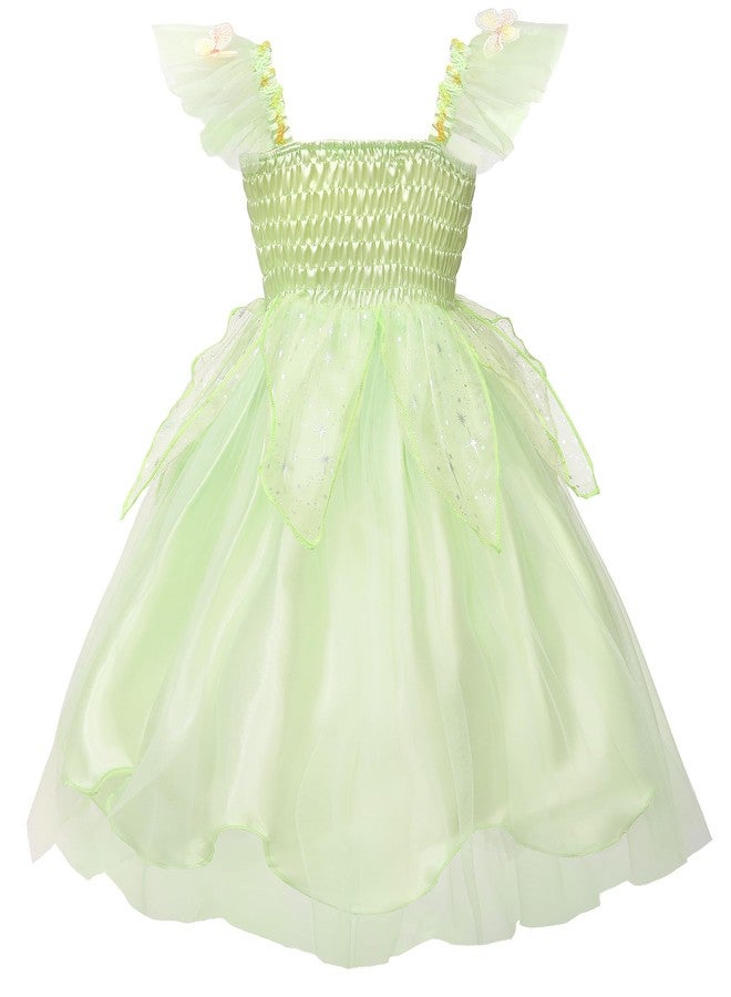 JerrisApparel Girls Fairy Costume Dress Butterfly Tulle Skirt Birthday Party Outfit (7-8 Years, Light Green Witrh Accessories) - Image 2