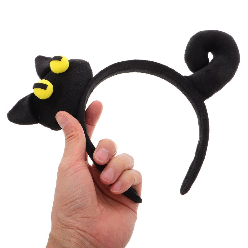 Cute Headband Women Black Furry Headband Soft Plush Hairband Comfortable Headwear For Daily Outfits Cosplay Theme Parties - Image 2