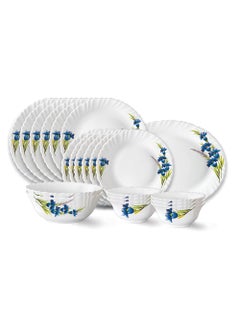 LARAH BY BOROSIL Larah by Borosil Nina Fluted Series Opalware Dinner Set | 21 Pieces for Family of 6 | Microwave & Dishwasher Safe | Bone-Ash Free | Crockery Set for Dining & Gifting | Plates & Bowls | White  - Image 1