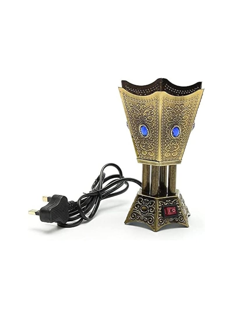 Electric incense burner with a classic design in olive green color - Design may vary.