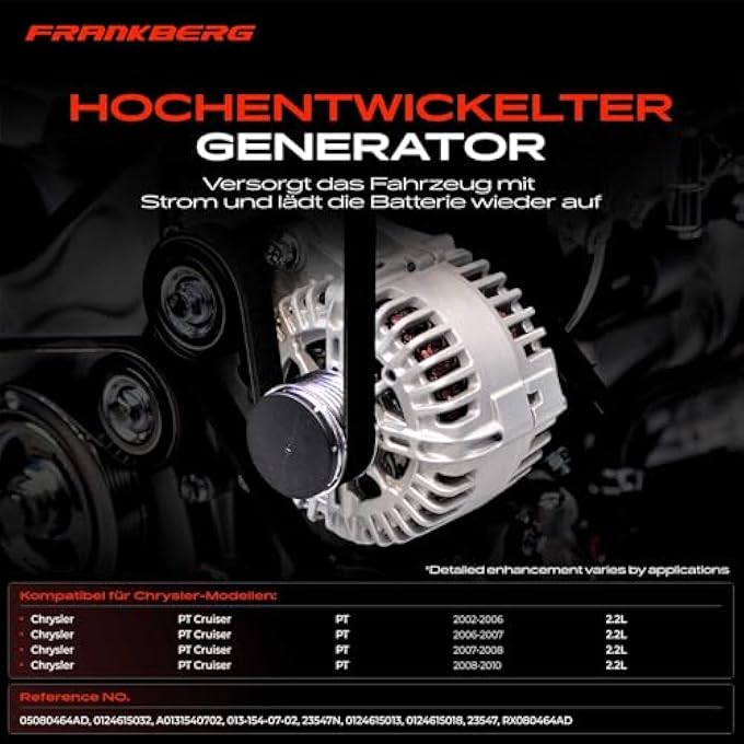 Frankberg 1 x Alternator Compatible with PT Cruiser PT 2.2L 2002-2010 Replacement # 0124615032 - Image 3