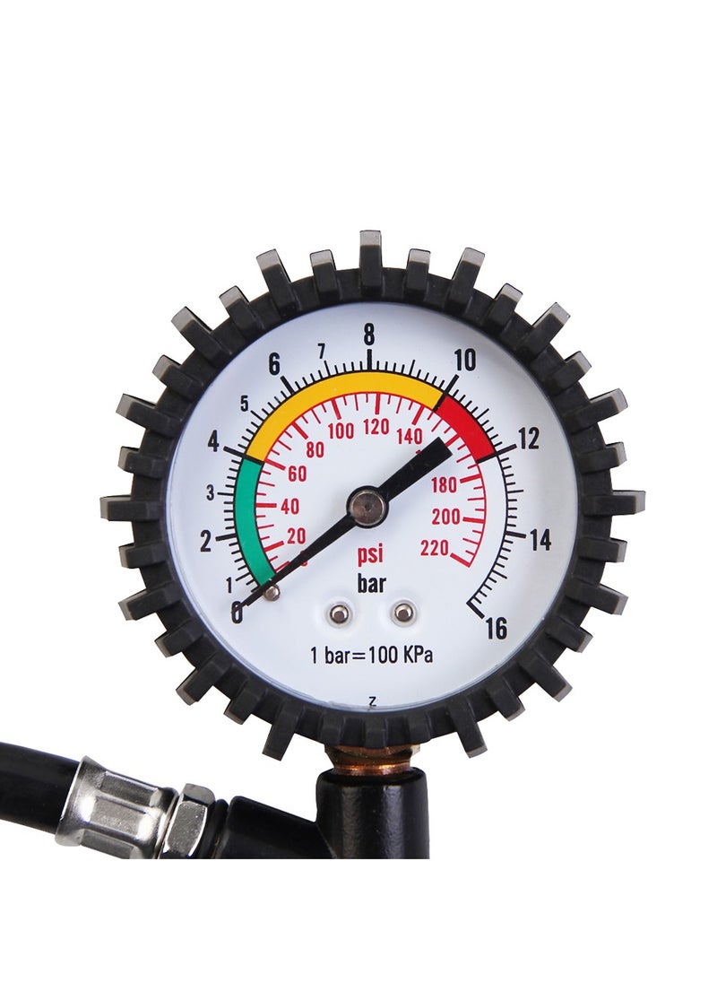 KSEIBI Tire Inflator with Gauge/Classic S, Rubber, Combines 3 Tools in One Compact Design—An Inflation Gun, Dual Head Air Chuck, And Gauge, Tire Inflation Tool, Cordless Tire Inflator, Checking Tire Pressure  - Image 2