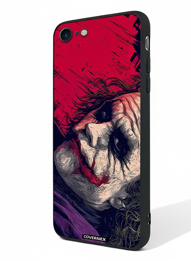 Covernex Apple iPhone SE 2020/2022 Protective Case Cover Printed Featuring Textured Joker Portrait - Image 1
