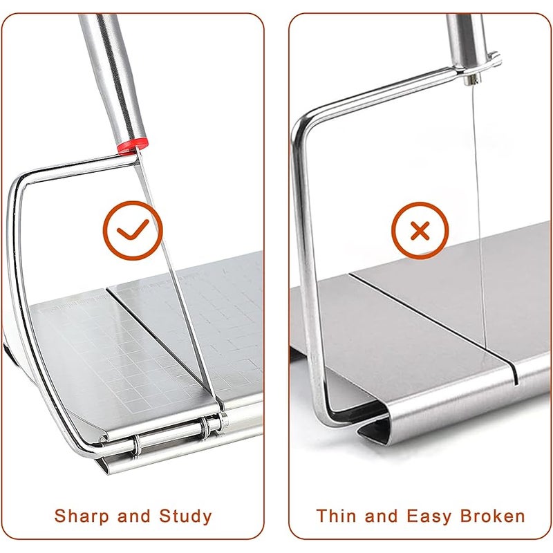 Faat3 Coi4 Cheese Slicer, Multipurpose Cheese Cutter Stainless Steel Cheese Slicers for Block Cheese, er, Sausages, Fruits Kitchen Gadget Cheese Cutting Board - Image 4