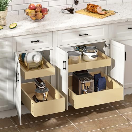 WelFurGeer Soft Close Pull Out Drawers for Cabinets, 11" W x 22" D Pull Out Cabinet Organizer, Smooth Slide-Out Shelves for Kitchen Cabinets, Durable Pullout Drawers for Home & Kitchen Organization - Image 2