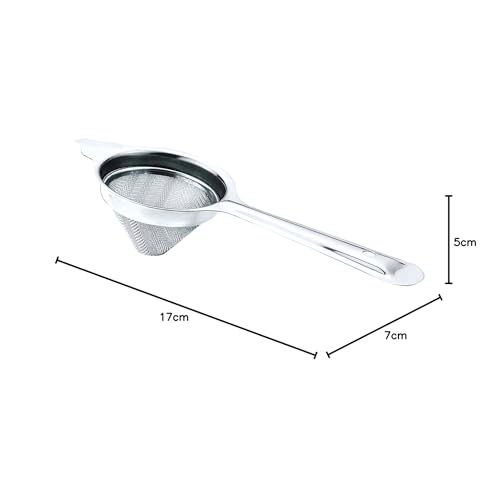 Brunchy Stainless Steel Tea Strainer Steel Chai Chhalni - Tea Infuser Chalni & Coffee Strainer - Durable Tea Filter Stainless Steel for Perfect Brewing and Easy Cleaning (1, Conical Small) - Image 2