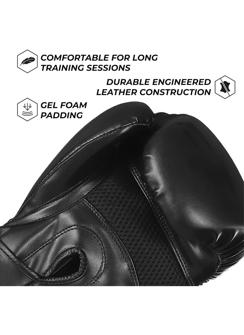 Sanabul  - Essential Gel Boxing Gloves | Pro-Tested Kickboxing Gloves for Men and Women | Ideal for Boxing, MMA, Muay Thai, and Heavy Bag Training All Black - Image 1