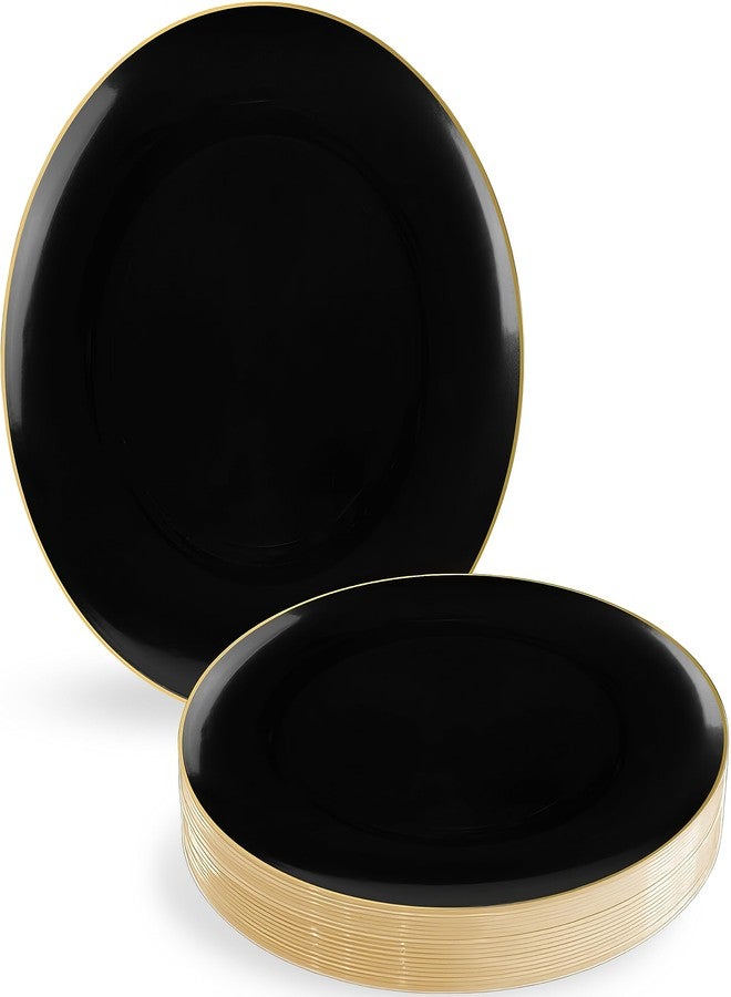 Blue Sky Organic Black/Gold Rim Plates (10 Pack) - 6" Elegant Plastic Disposable Dishware for Parties & Events - Image 1