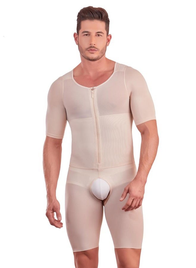 SHAPE CONCEPT 067 Fajas Colombianas para Hombres Mens Girdle High Compression Garmen Shapewear Body Shaper for Men, Beige, XL - Image 2
