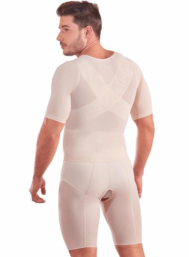 SHAPE CONCEPT 067 Fajas Colombianas para Hombres Mens Girdle High Compression Garmen Shapewear Body Shaper for Men, Beige, XL - Image 3