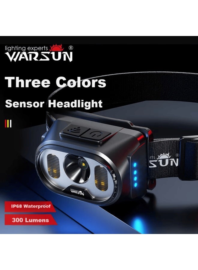Warsun W21 Sensor Headlamp High Brightness Night Fishing Headlight Head-mounted Work Light Long Battery Life Outdoor Mining Fishing Lamp - Image 1