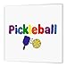 3DROSE 3dRose ht_200134_1 Colorful Pickleball Letters & Paddles Iron on Heat Transfer Paper for White Material, 8 by 8" - Image 2