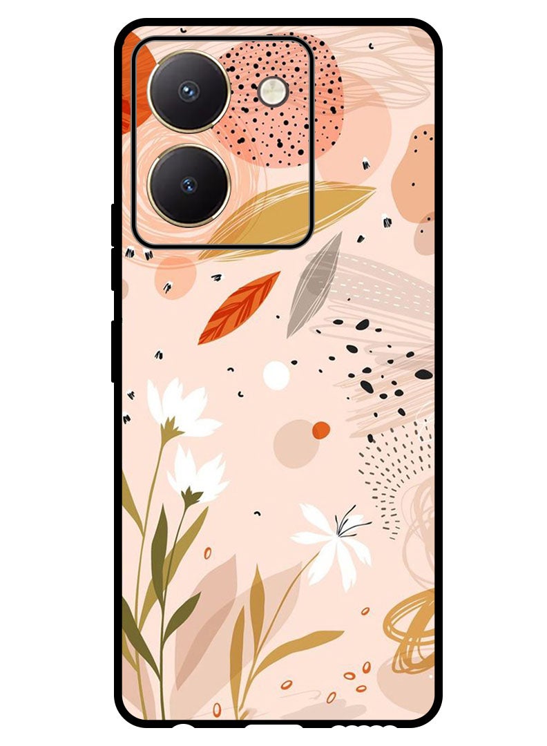 Theodor Protective Case Anti Scratch Shock Proof Bumper Cover For Vivo Y27s Floral Art - Image 1