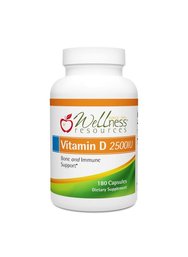 Wellness Resources Vitamin D - 2,500 IU Soy-Free Vitamin D3 (180 Veggie Capsules) - Image 1