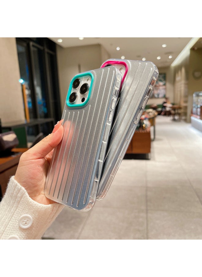 Generic Original IMD Metal Luggage Case For iphone16 Phone Case For Apple 15 Colorful Gradient 13/11 Protective Case-Color:Sky Blue Box "IMD-Metal Luggage Shell"-Applicable Model:For iphone16  - Image 3