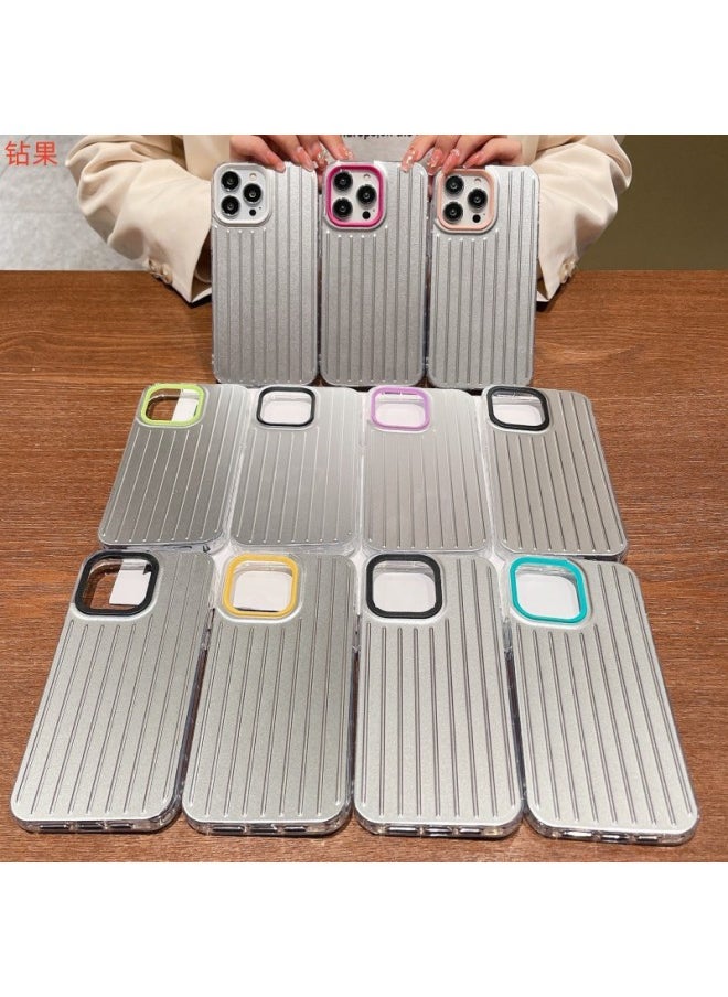 Generic Original IMD Metal Luggage Case For iphone16 Phone Case For Apple 15 Colorful Gradient 13/11 Protective Case-Color:Sky Blue Box "IMD-Metal Luggage Shell"-Applicable Model:For iphone16  - Image 2