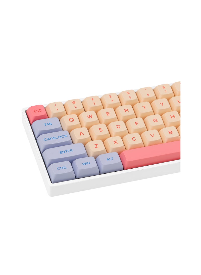 SYOSI Keycaps, 132 Keys Marshmallow Keycaps Set, XDA Profile and Dye-Sublimation Cute Keycaps for Cherry Gateron MX Switches Mechanical Keyboard - Image 1