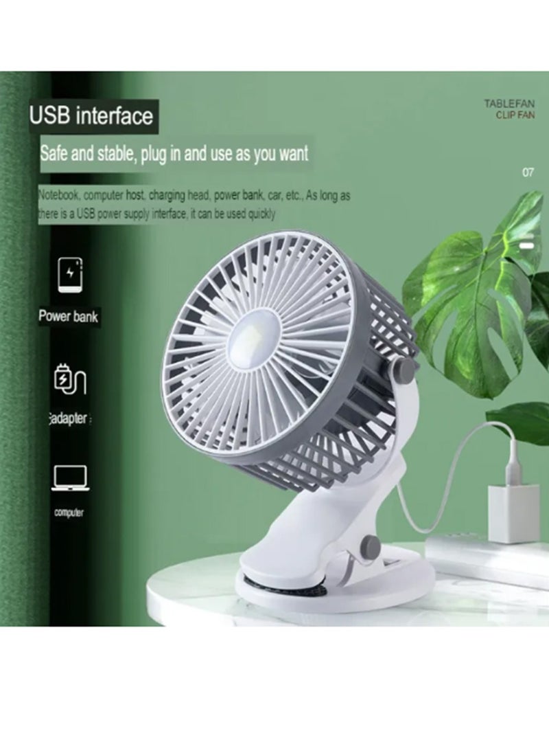 Generic - Mini Thinning Table Clamp Fan Large Capacity Battery 3-speed Air Adjustment Quiet and Comfortable (YT-M2027) - Image 1
