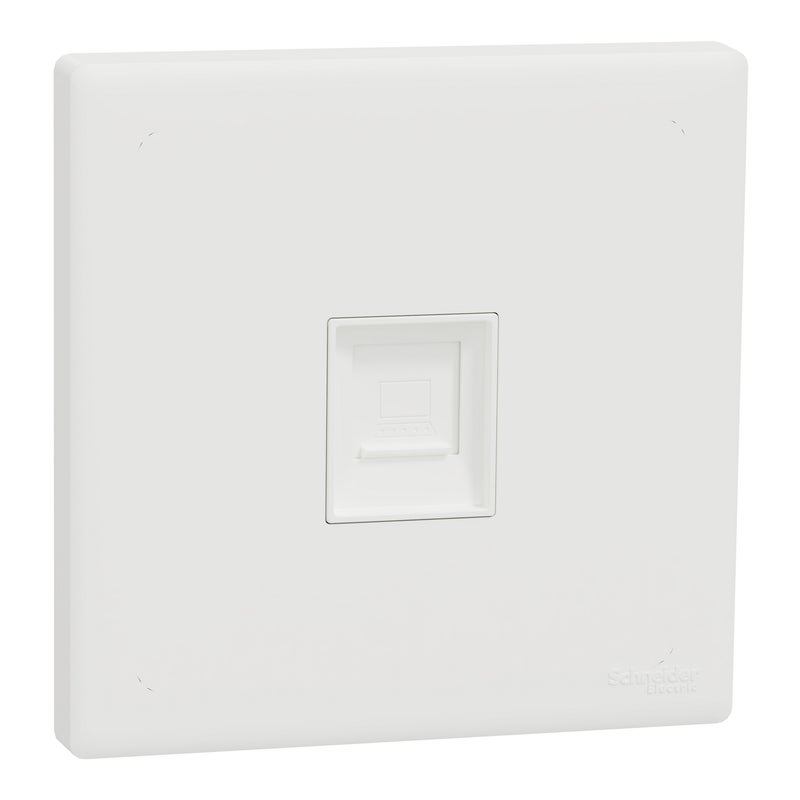 Schneider Electric مأخذ بيانات شneider Electric Vivace E Cat6 RJ6 1 Gang مع غطاء أبيض لامع - Image 1