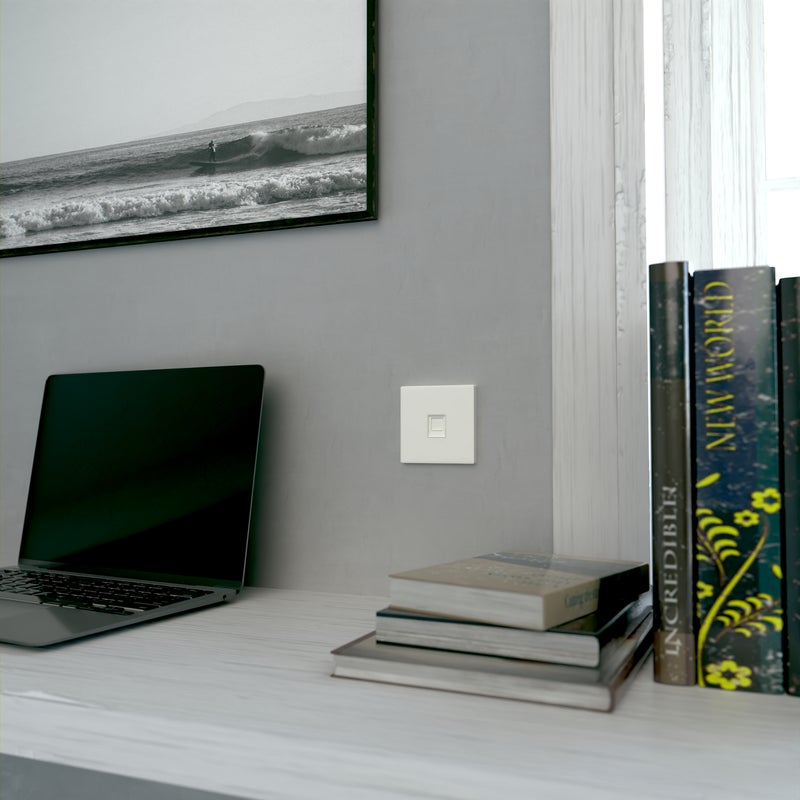 Schneider Electric مأخذ بيانات شneider Electric Vivace E Cat6 RJ6 1 Gang مع غطاء أبيض لامع - Image 5