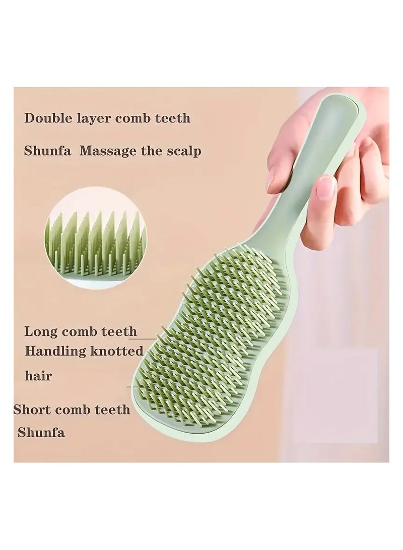LANGMANNI HairPro Detangling Hair Brush for Normal Hair - Plastic Bristle Scalp Massager Comb, Anti-Static ABS Handle, Finishing Comb for Frizz-Free Shine, Suitable for Daily Use - Image 3