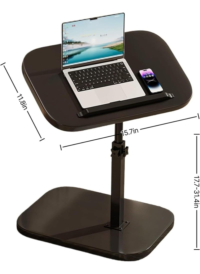 M.A&F's Adjustable Height C Shaped Side Table - 360° Swivel & Flip Top Design | Mobile C End Table for Couch/Sofa/Bed | Large Tabletop C Shaped Laptop Stand & Coffee Table with Slide-Under Feature (black) - Image 2