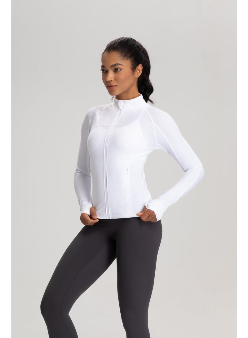 Women's UPF 50+ Cooling Sun Protection Jacket - Slim Fit Stand Collar Breathable Full-Zip Sport Coat for Running Yoga - Image 3