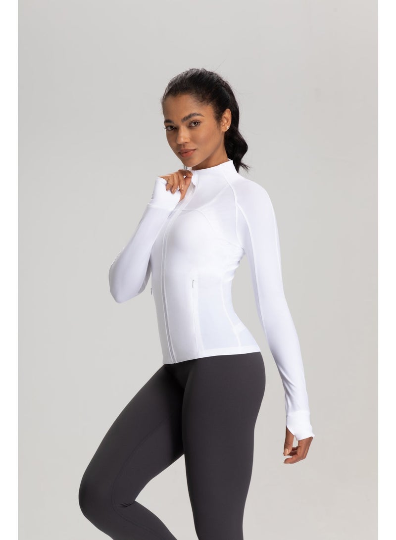 Women's UPF 50+ Cooling Sun Protection Jacket - Slim Fit Stand Collar Breathable Full-Zip Sport Coat for Running Yoga - Image 4