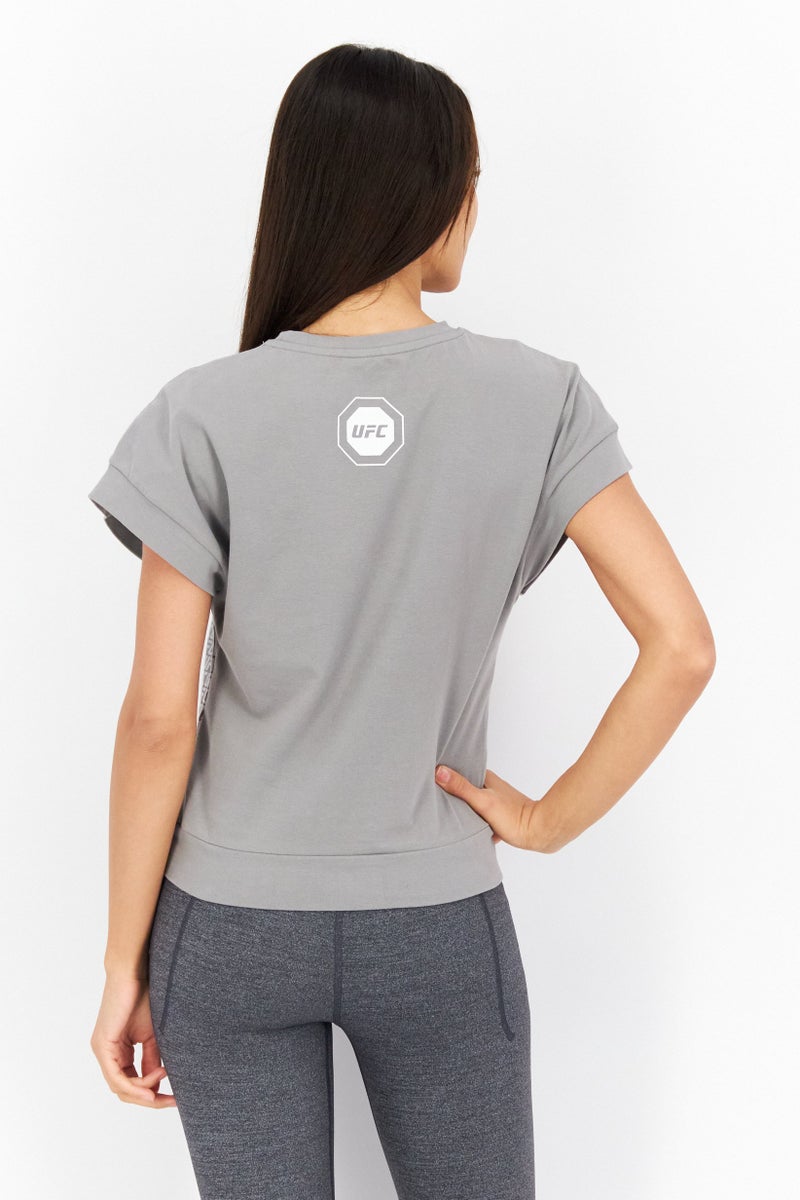 Ufc Women Sportswear Fit Cap Sleeve Training T-Shirt, Grey Combo - Image 3