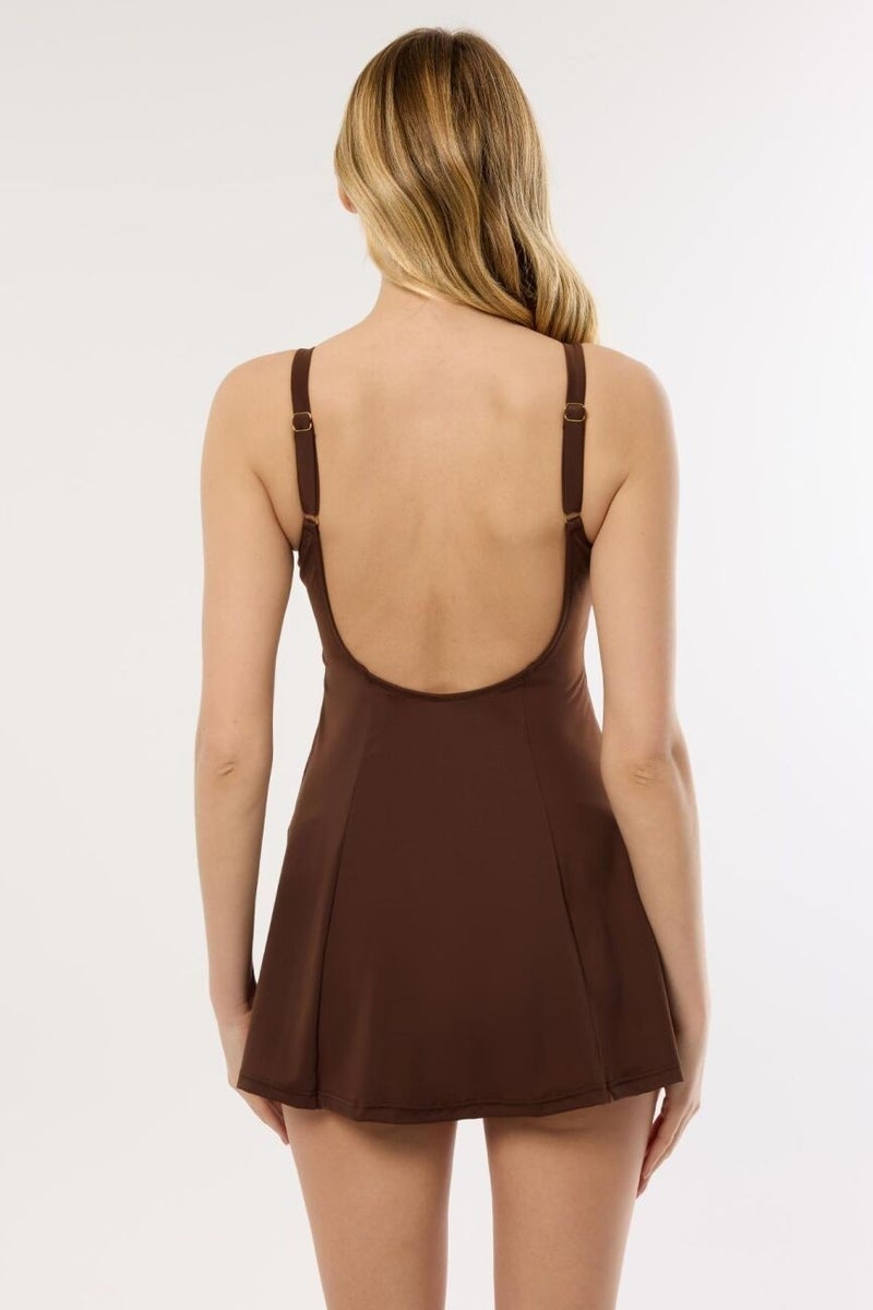 Ayyıldız 49630 Brown Skirted Swimsuit  - Image 2