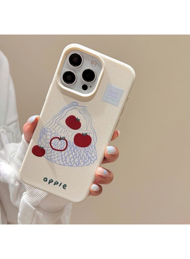 NIBEMINENT Woven Bag Apples Protective TPU Case Cover For iPhone 17 Pro Max, White