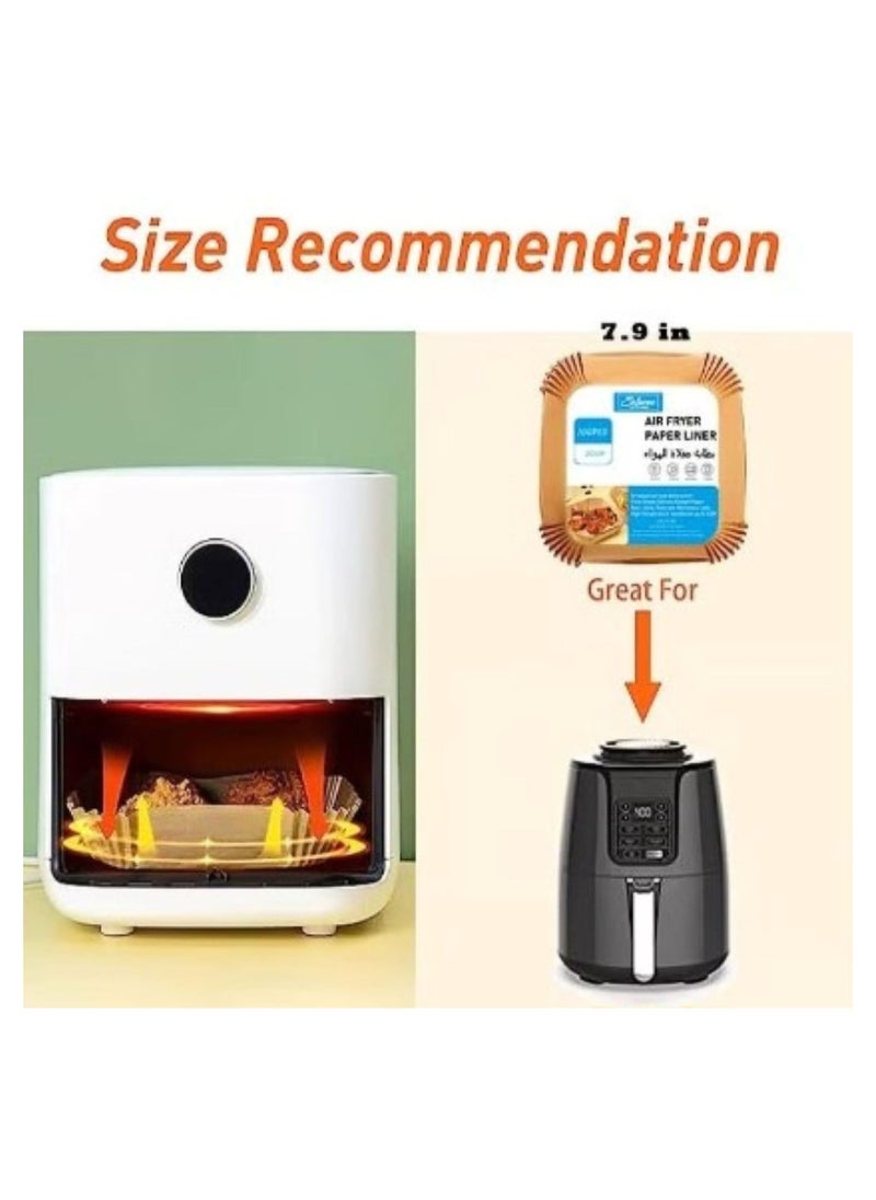 SOLARAE - Air Fryer Paper liner 100pcs Grease Proof And Waterproof Food Grade Silicone Coated - Image 1