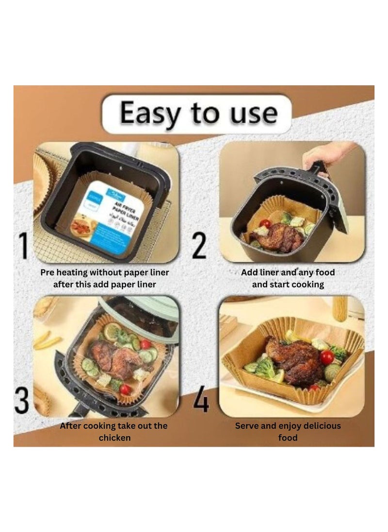 SOLARAE - Air Fryer Paper liner 100pcs Grease Proof And Waterproof Food Grade Silicone Coated - Image 1