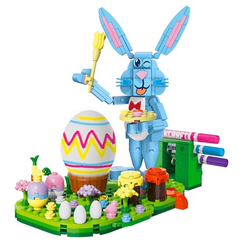 Brickcraft Bricktanicals Bunny Artist Building Brick Set 310 Piece Easter Rabbit Kit with 4 Color Markers Egg Decorating Spring Decor Display Kids Arts Crafts Activity Ages 8 Gift for Boys Girls - Image 5