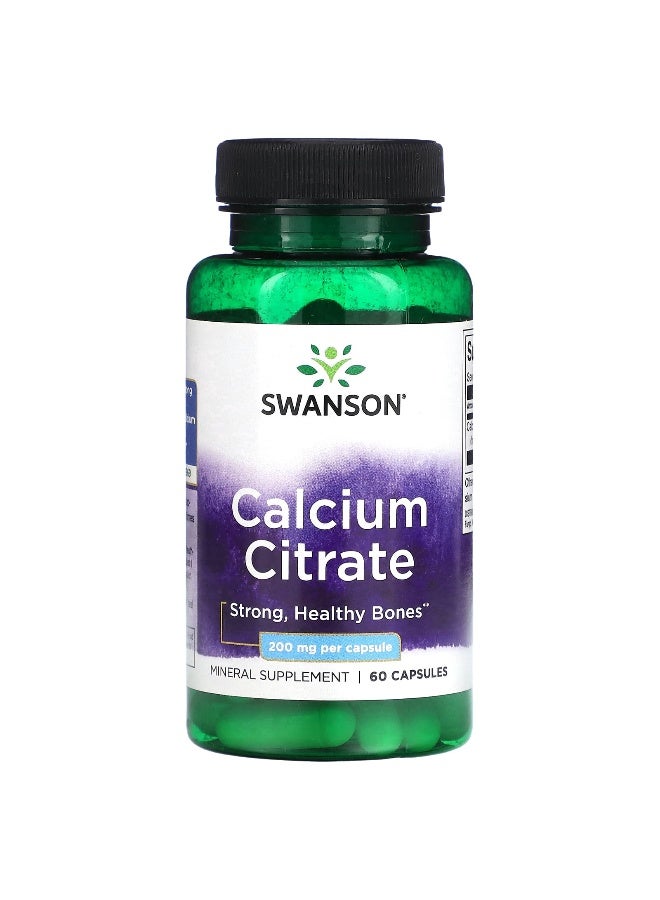 SWANSON Swanson, Calcium Citrate, 200 mg, 60 Capsules 