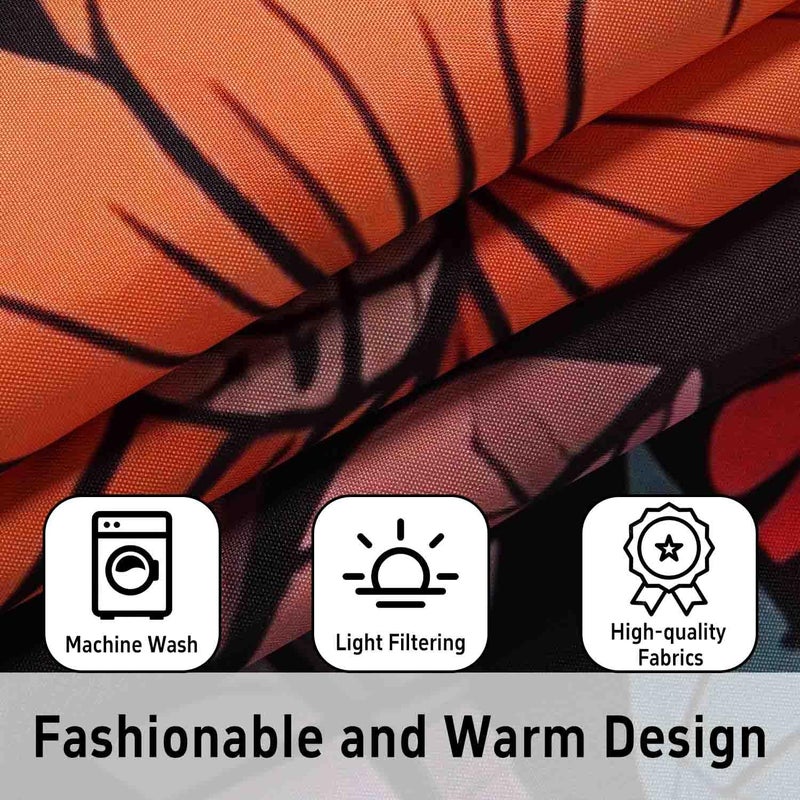 sdhinlwo Boho Kitchen Curtains Sets for Windows Bohemian Flower Curtain Sink Window Valance 3 Piece Set Boho Floral Kitchen Tier Curtains 3 Panels Decor for Living Room Bedroom - Image 4